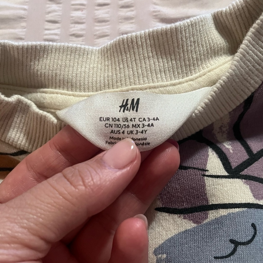 H&M Cream and Purple Graphic Sweatshirt - Picture 2 of 2